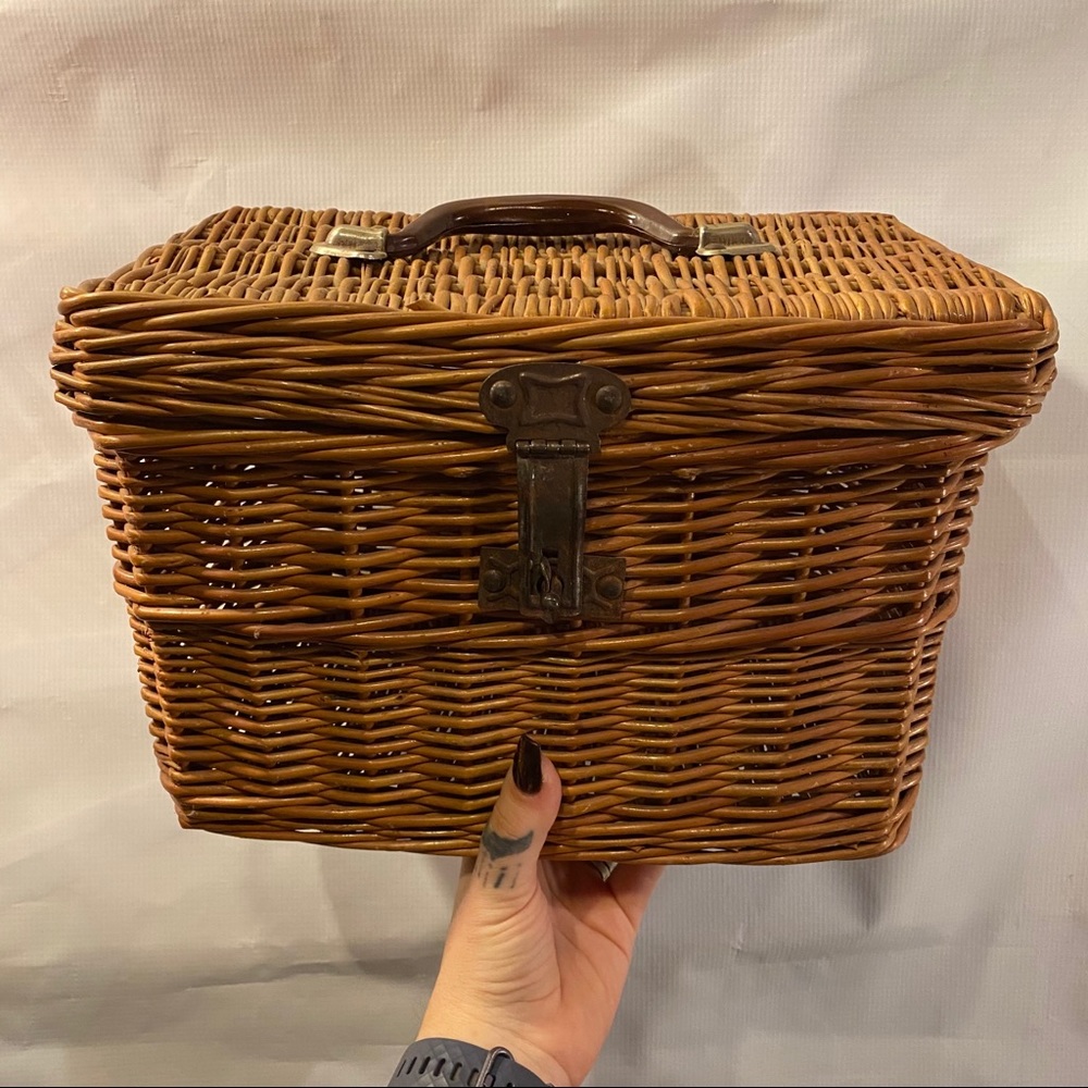 Vintage Wicker Box Basket